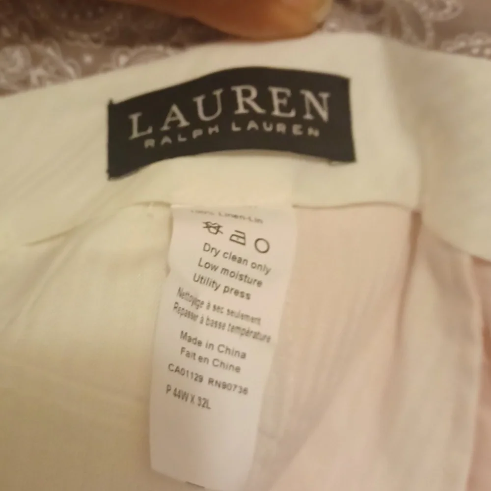 Mens Lauren Ralph Lauren 100% Pink Linen Pants - Picture 2 of 4